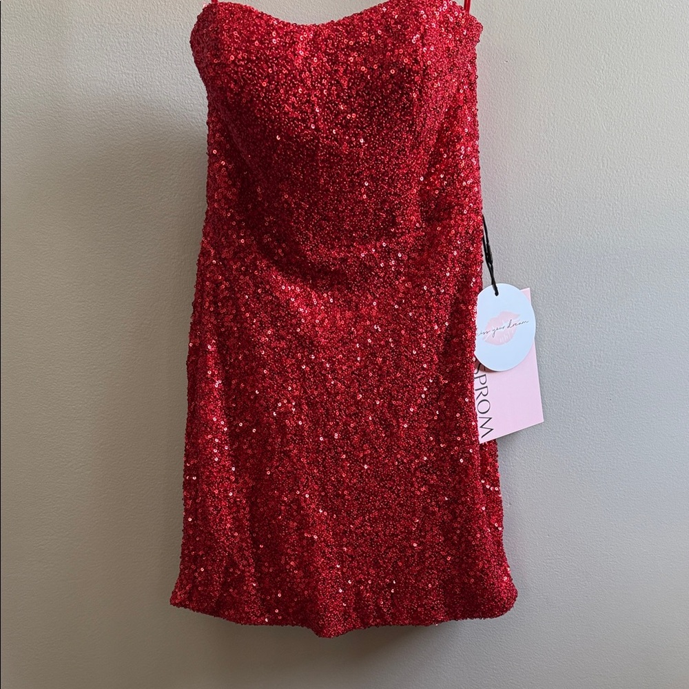 Elegant Red Strapless HOCO Dress